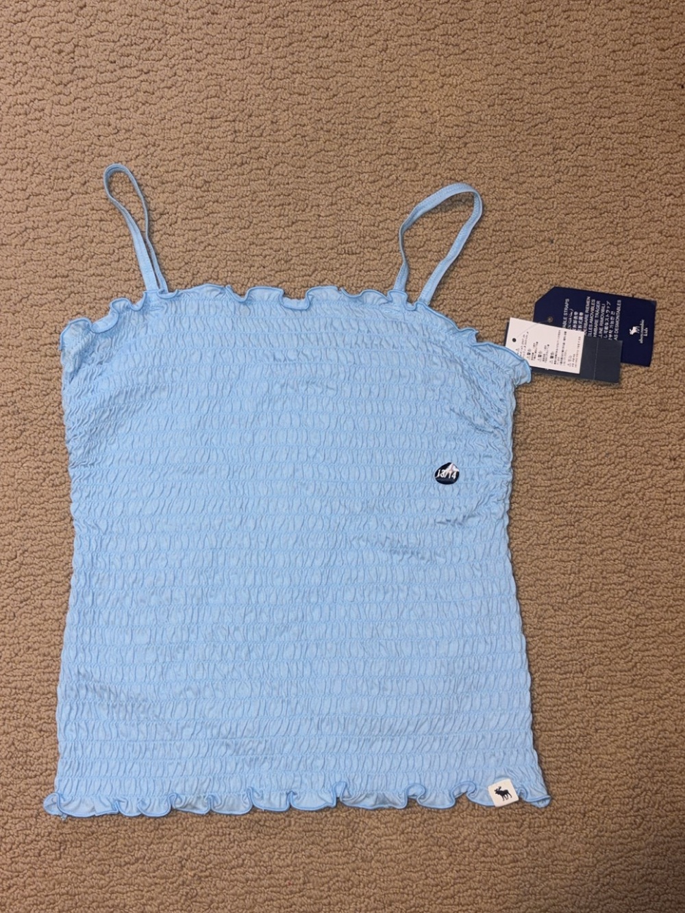 Abercrombie & Fitch Light Blue Smocked Tank Top for Girls